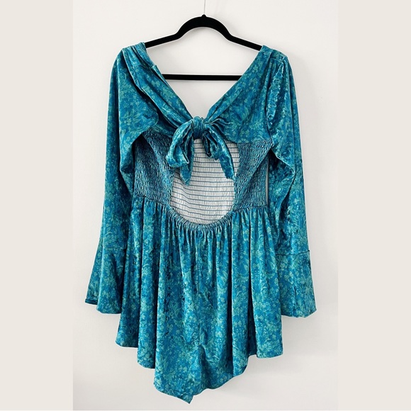 NWOT Free People Bali Tightrope Romper - Blue Size Large - Picture 10 of 10